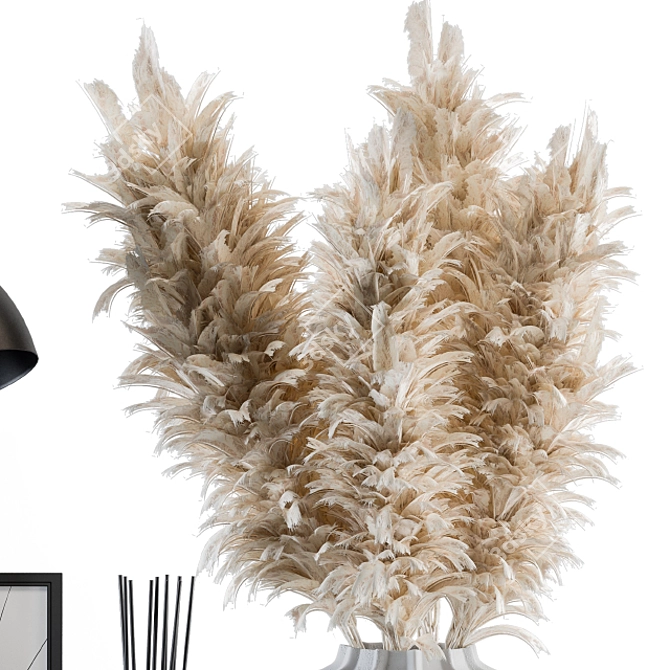 Elegant Pampas Decor Set 3D model image 2