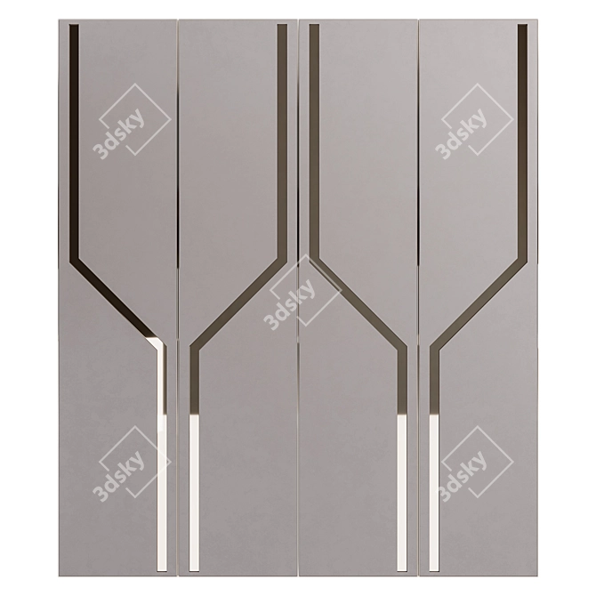 Custom Contemporary Wardrobe 3D model image 2