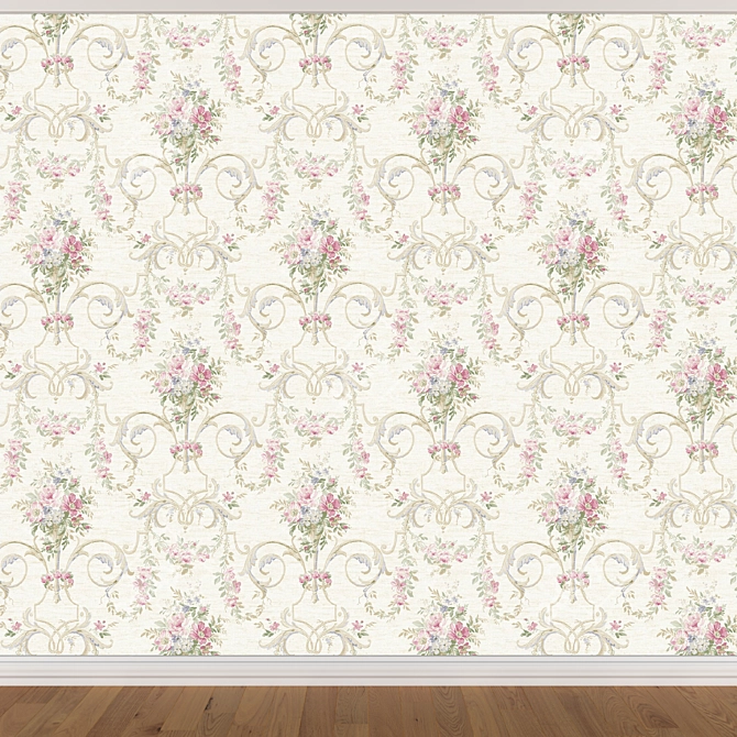 Seamless Wallpaper Set - 3 Color Variations 3D model image 2