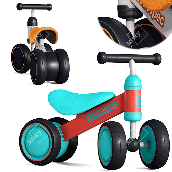 Retrospec Cricket Baby Balance Bike 3D model image 2