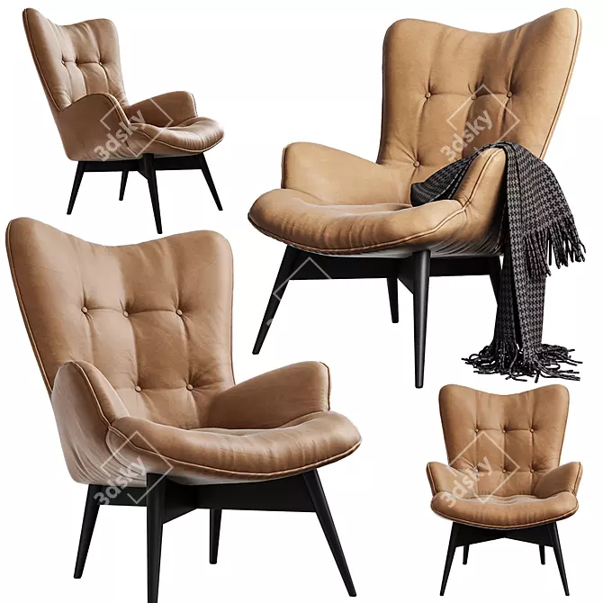 Vintage Elegance: KARE Angels Wings Armchair 3D model image 3