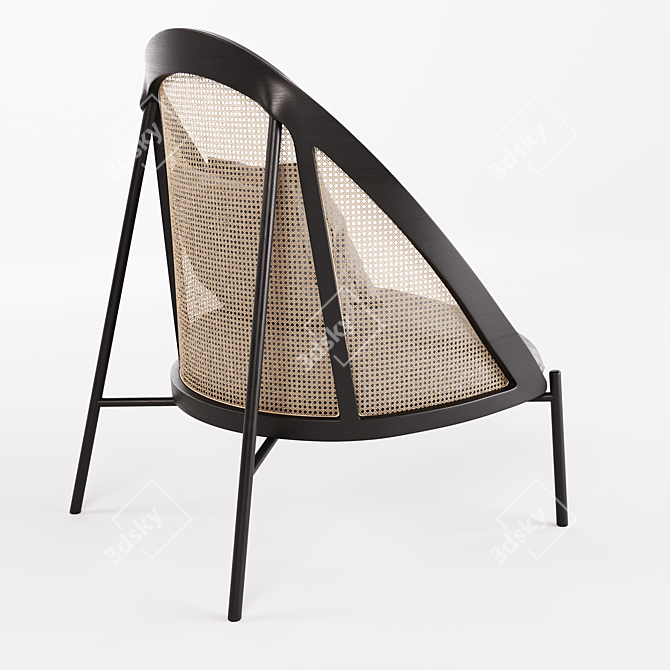 GTV Loïe Rattan Lounge Chair: Game Ready 3D Model 3D model image 4