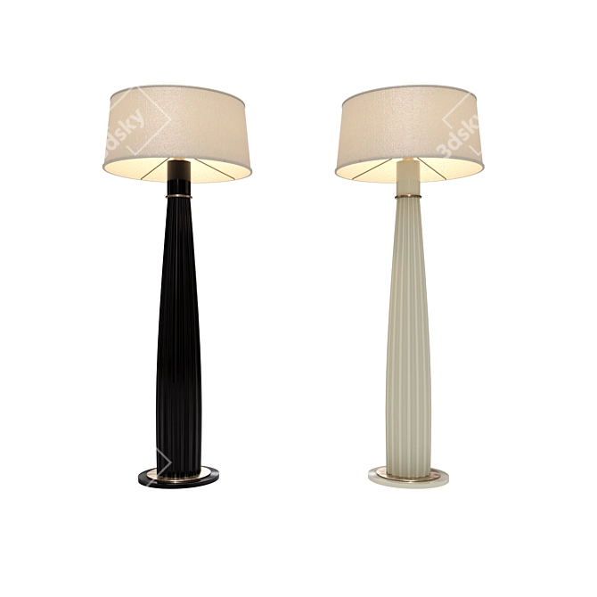 Orlando Torch Lamp: Elegant Wood & Brass Design 3D model image 4