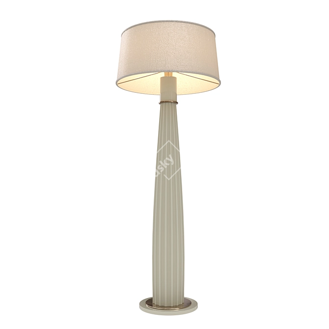 Orlando Torch Lamp: Elegant Wood & Brass Design 3D model image 7