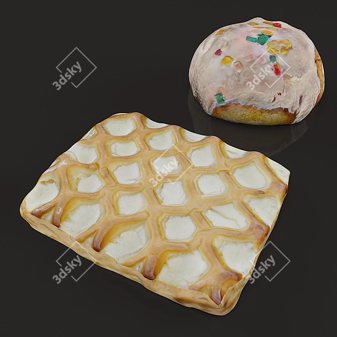 Artisan Bread Selection 3D model image 8