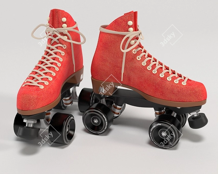 Classic Roller Skates: High-Quality Design 3D model image 2