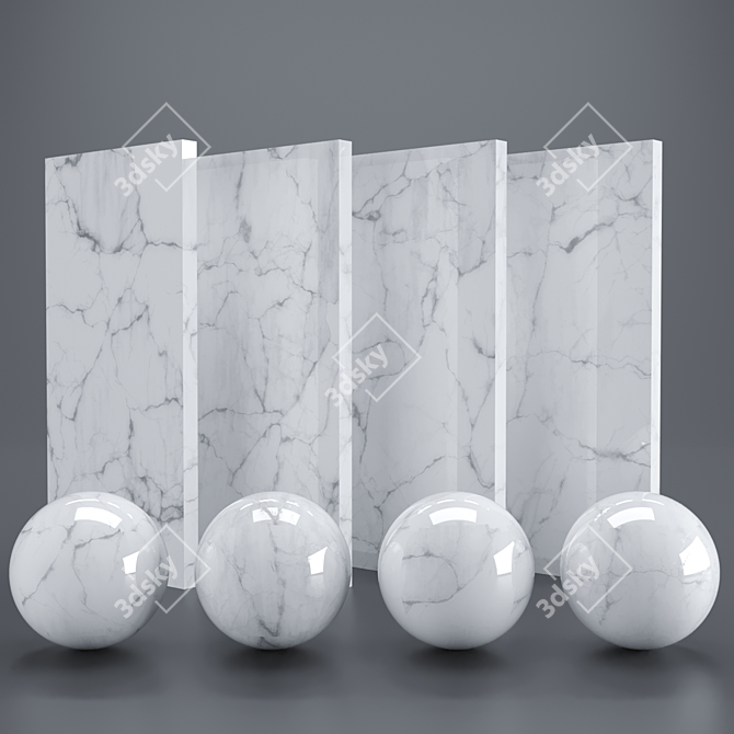 Elegant White Carrara Marble 3D model image 3