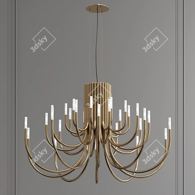  Modern LED Iron Chandelier: THEPALM 3D model image 1