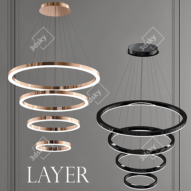 Layer Pendant Light: Modern Design, Multiple Formats 3D model image 1