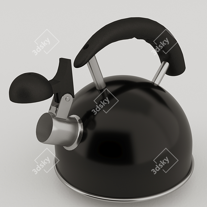 Title: Sleek Modern Teapot: Detailed Model 3D model image 2