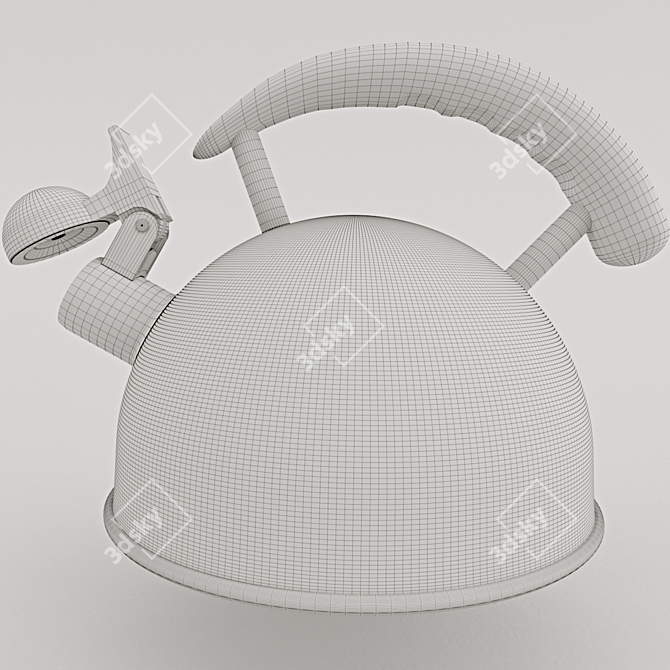 Title: Sleek Modern Teapot: Detailed Model 3D model image 4