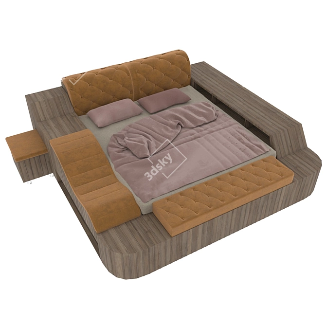 Florence Bed: Stylish Comfort for a Restful Sleep 3D model image 1
