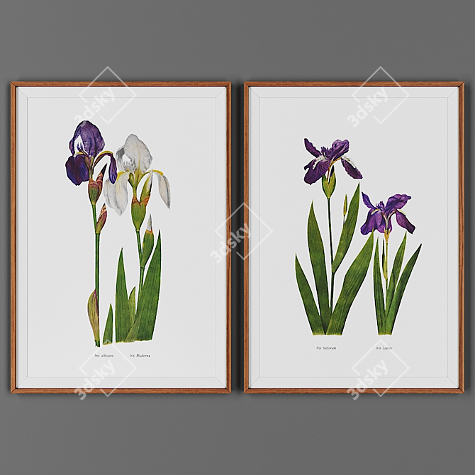 Wooden Frame Picture Set 3D model image 1