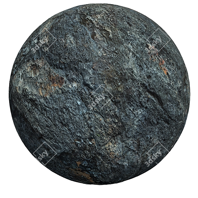 6K High Resolution Tileable Black Rock Stone Wall Cliff 3D model image 4