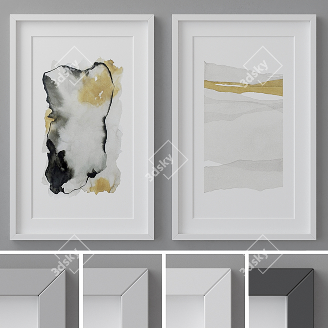 4 Frame Colors - Photo Frames Set 254 3D model image 1