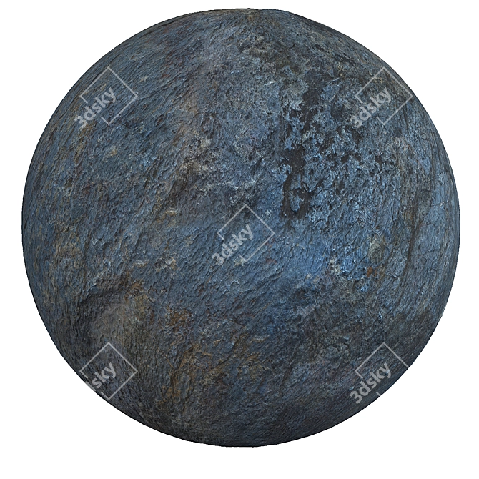 6K Tileable Textures: Black-Blue Rock Wall 3D model image 3