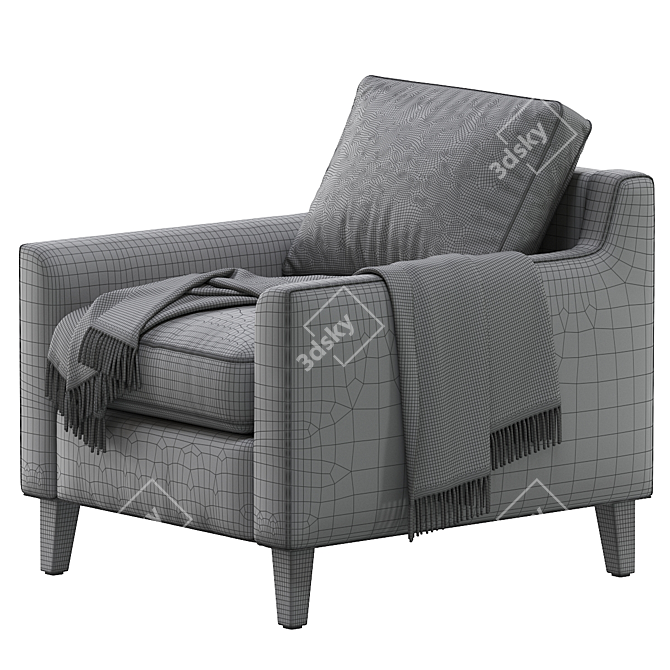 Elegant Beverly Armchair: 32" x 36" x 37 3D model image 5