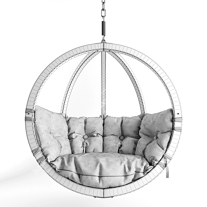 Globo Hanging Chair: Modern Wood Design 3D model image 2