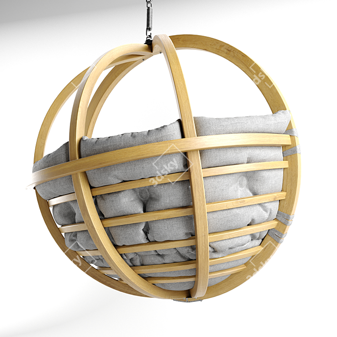 Globo Hanging Chair: Modern Wood Design 3D model image 3