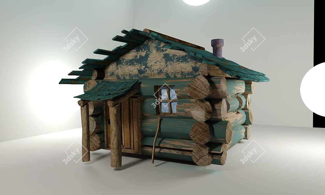 Charming Cottage with Broken Door 3D model image 1