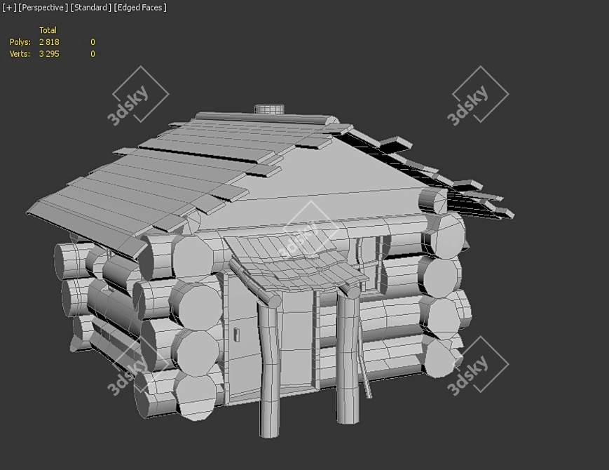 Charming Cottage with Broken Door 3D model image 5