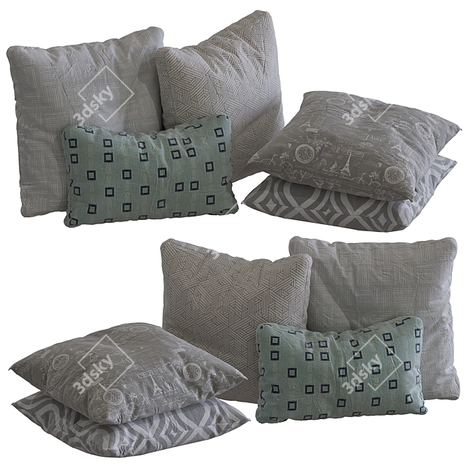 Cozy Comfort Pillow Collection 3D model image 1