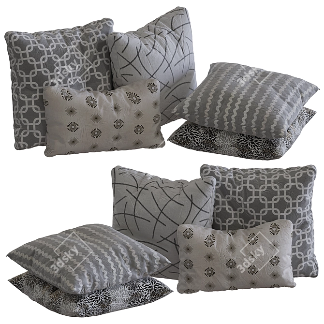 Soothing Dreams: Pillows Collection 02 3D model image 1