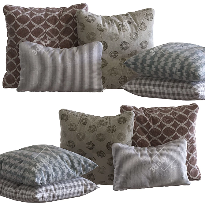 Cozy Dreams Pillow Selection 3D model image 2