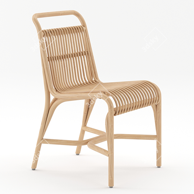 Gata Rattan Chair - Stylish & Size-Savvy 3D model image 2