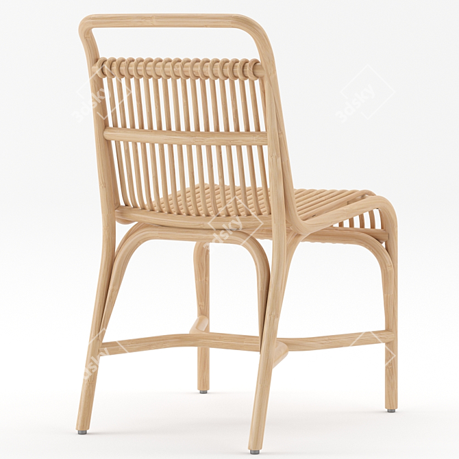 Gata Rattan Chair - Stylish & Size-Savvy 3D model image 3