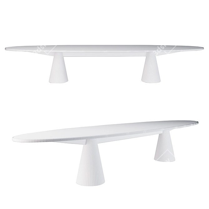 Elegant Oval Dining Table 3D model image 2