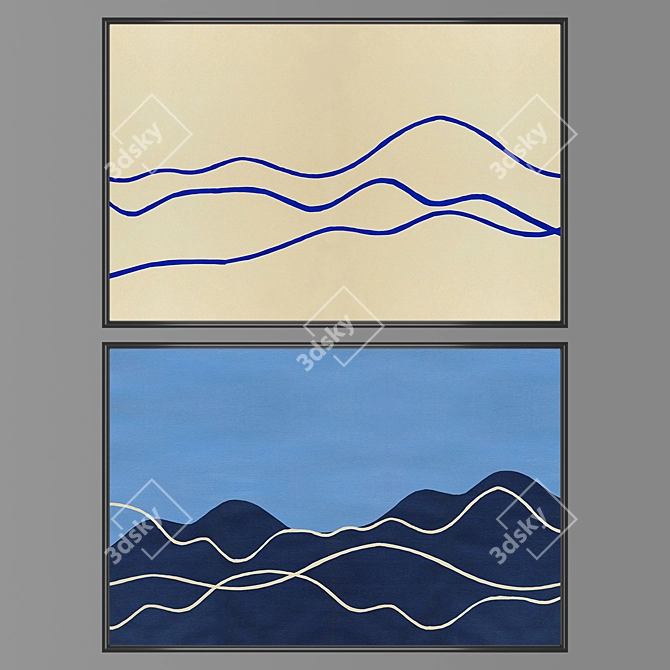 Elegant Wall Art Set with Multiple Frame Options 3D model image 1