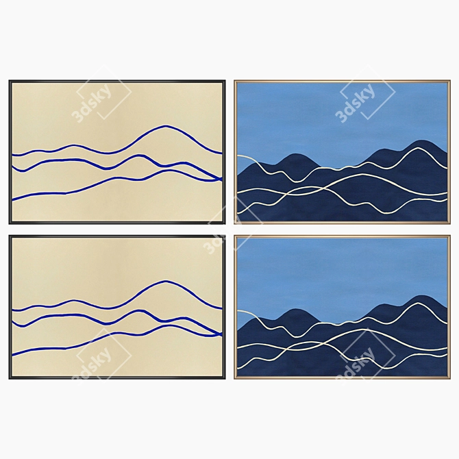 Elegant Wall Art Set with Multiple Frame Options 3D model image 2