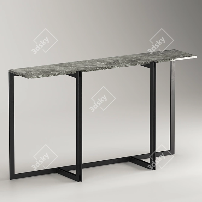 Marble Top Metal Frame Console 3D model image 1