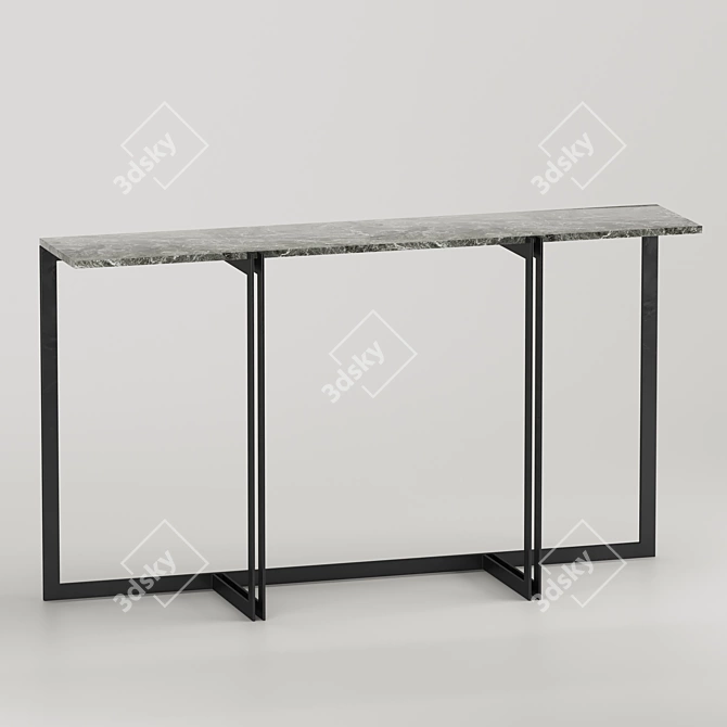 Marble Top Metal Frame Console 3D model image 2