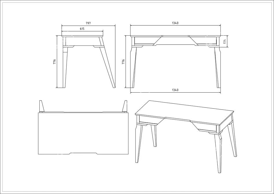 Title: Artisanal Furniture Design 3D model image 4