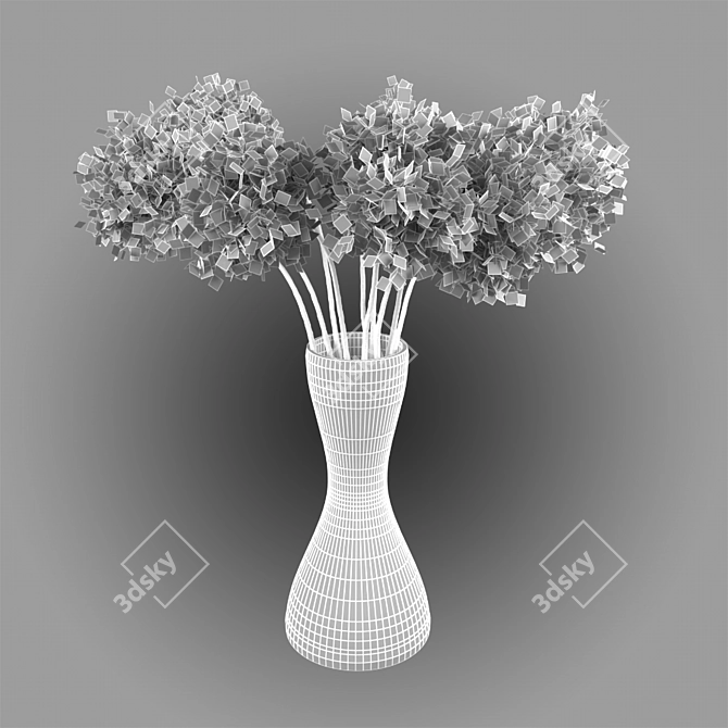 Pure White Chrysanthemum Bouquet 3D model image 2