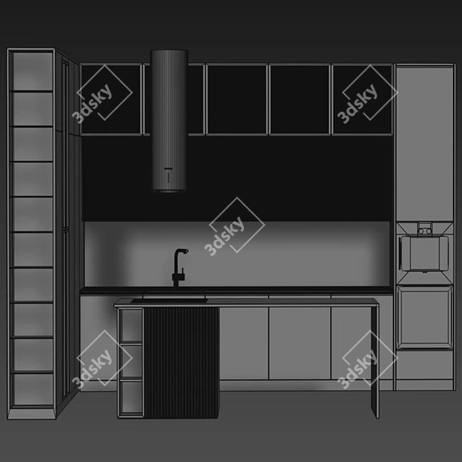 Modern Kitchen Design 057 3D model image 5
