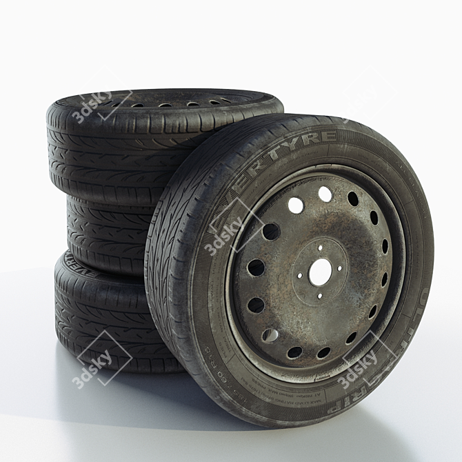 Premium Car Wheel: 3D Max + Corona Render 3D model image 1