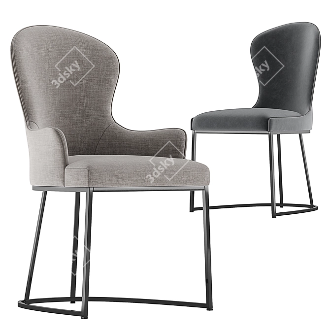 Elegant Flexform Mood You Dining Chair 3D model image 1