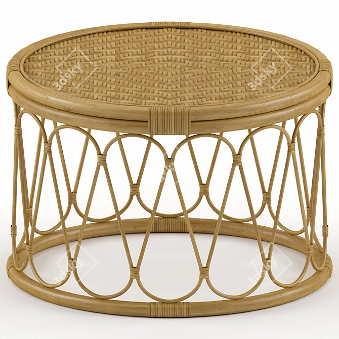 Adairs Rattan Honey Coffee Table 3D model image 1