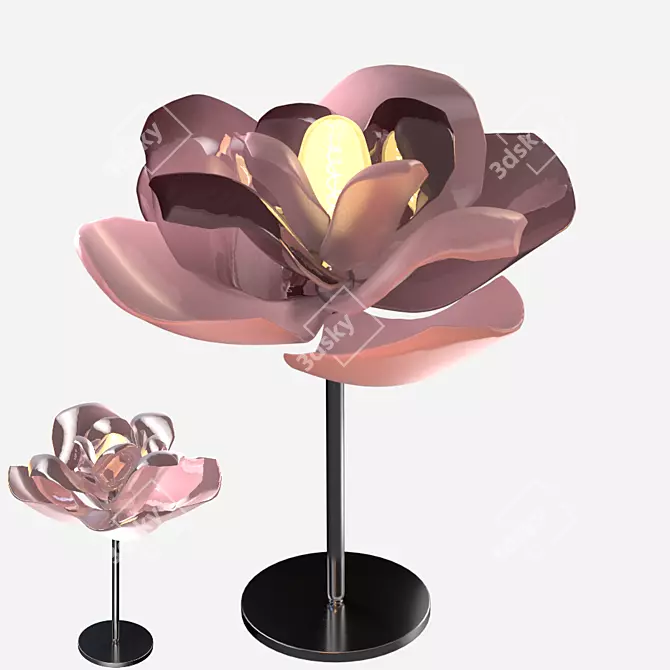 Pink Blossom Table Lamps 3D model image 2