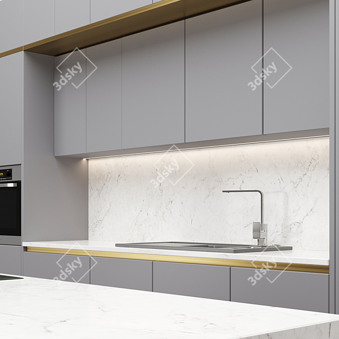 Modern Kitchen Set 2 3D model image 2