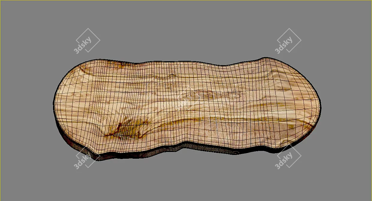 Rustic Olive Wood Chopping Board 3D model image 5