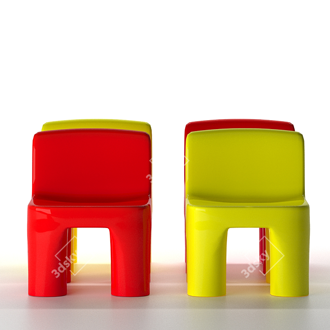 Playful Kids Chair 3D model image 1