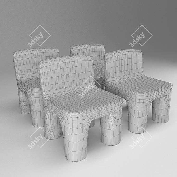 Playful Kids Chair 3D model image 3