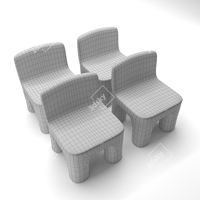 Playful Kids Chair 3D model image 5