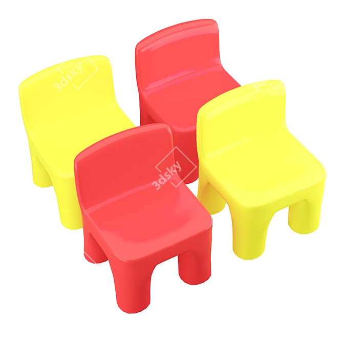 Playful Kids Chair 3D model image 7