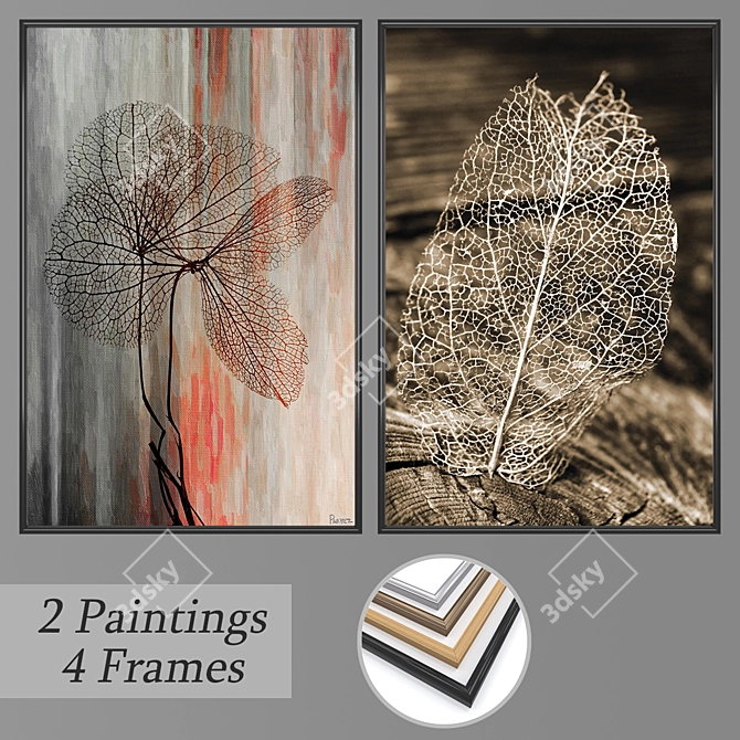 Elegant Wall Art Set No. 1264 3D model image 1