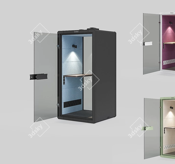 Qubius SilentSpace: Noise-Free Office Phone Booth 3D model image 1